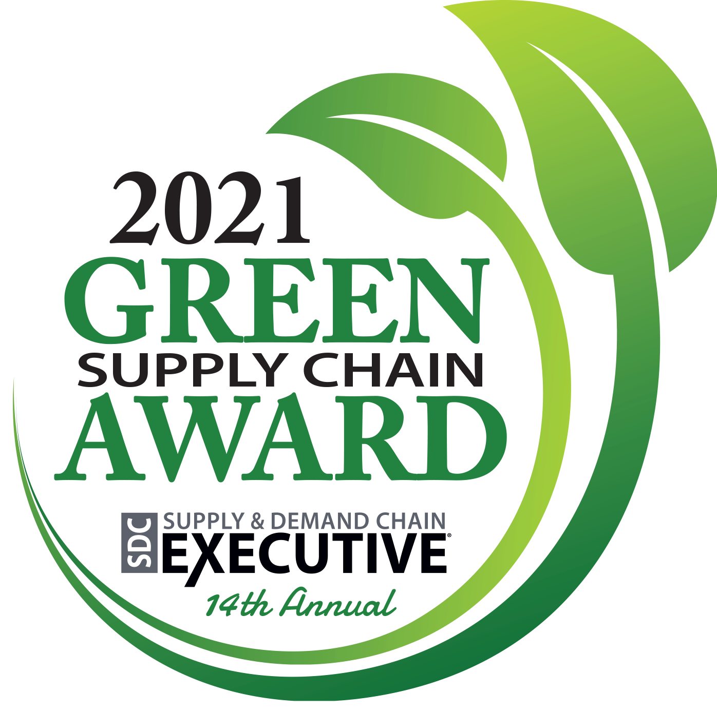 2021 Green Supply Chain Award logo.